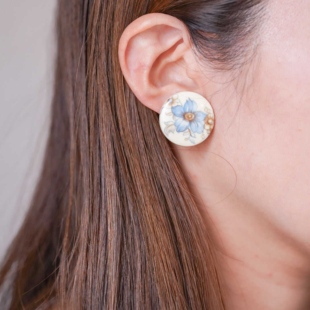 Vintage Hand-painted Ceramic Earrings