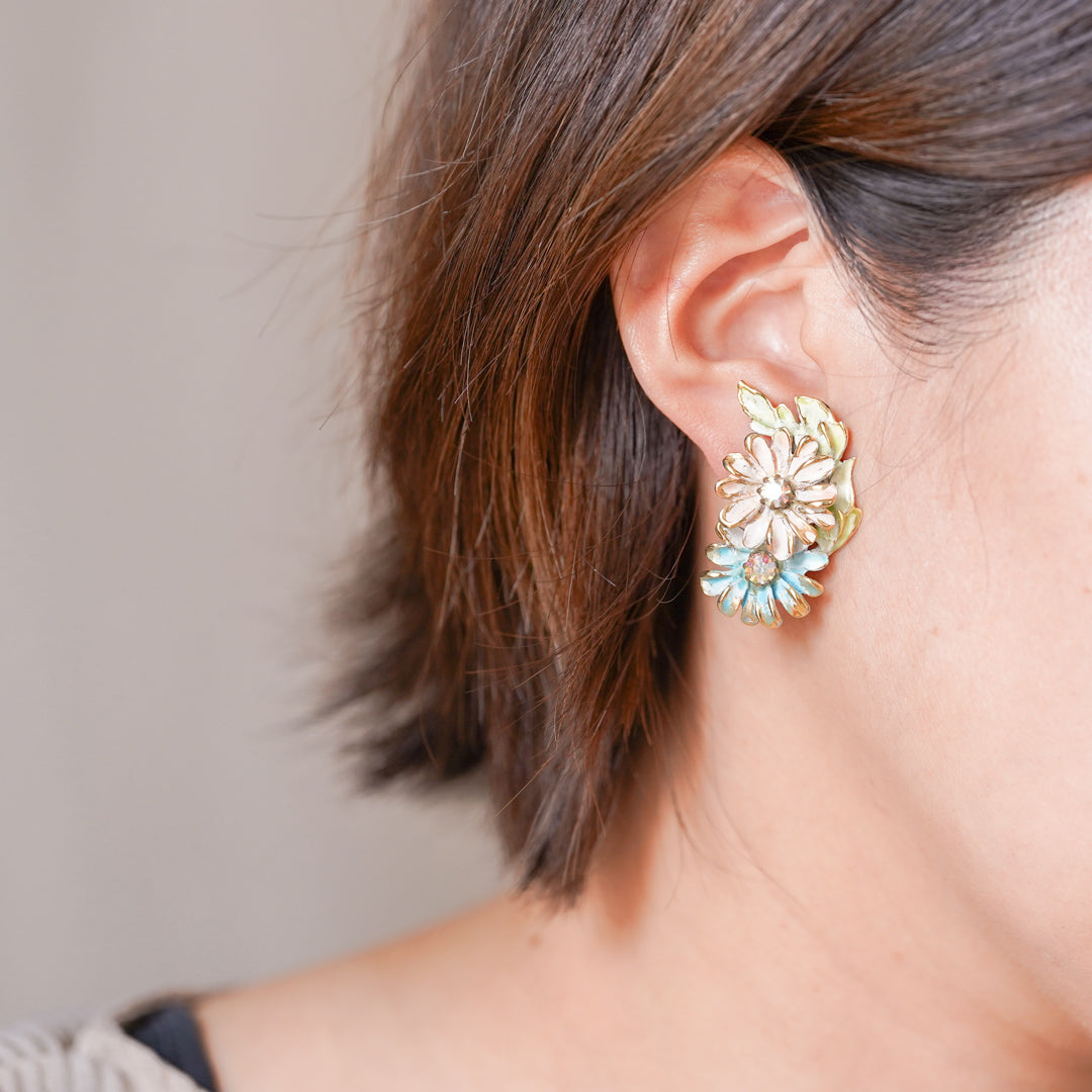 Vintage Kramer Pastel Floral Earrings