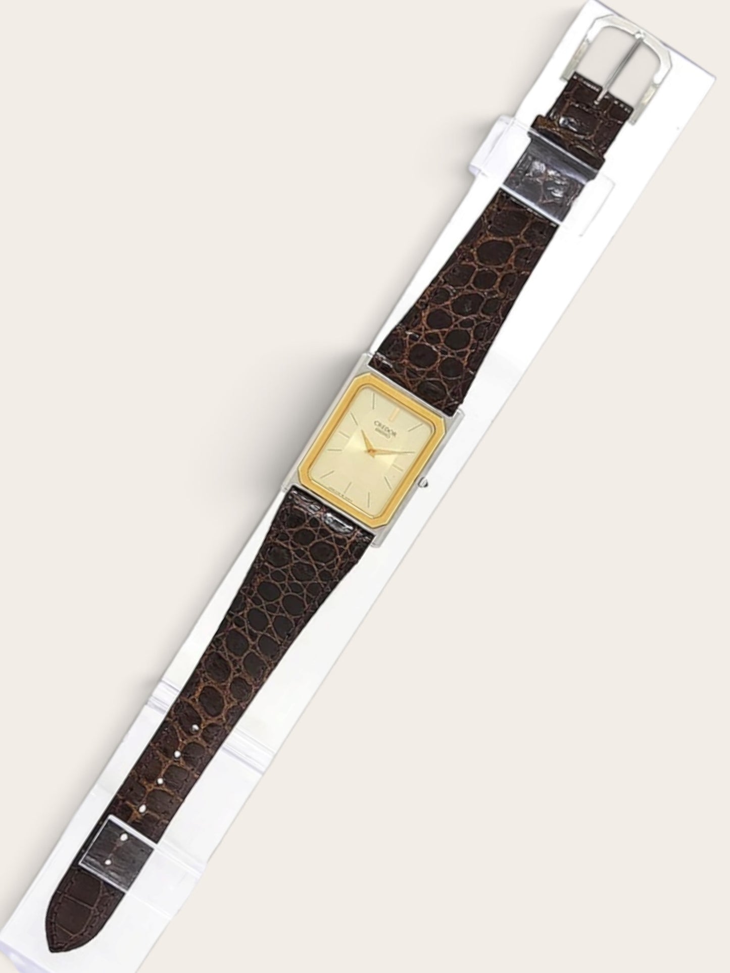 SEIKO CREDOR Two-Tone Rectangular Watch