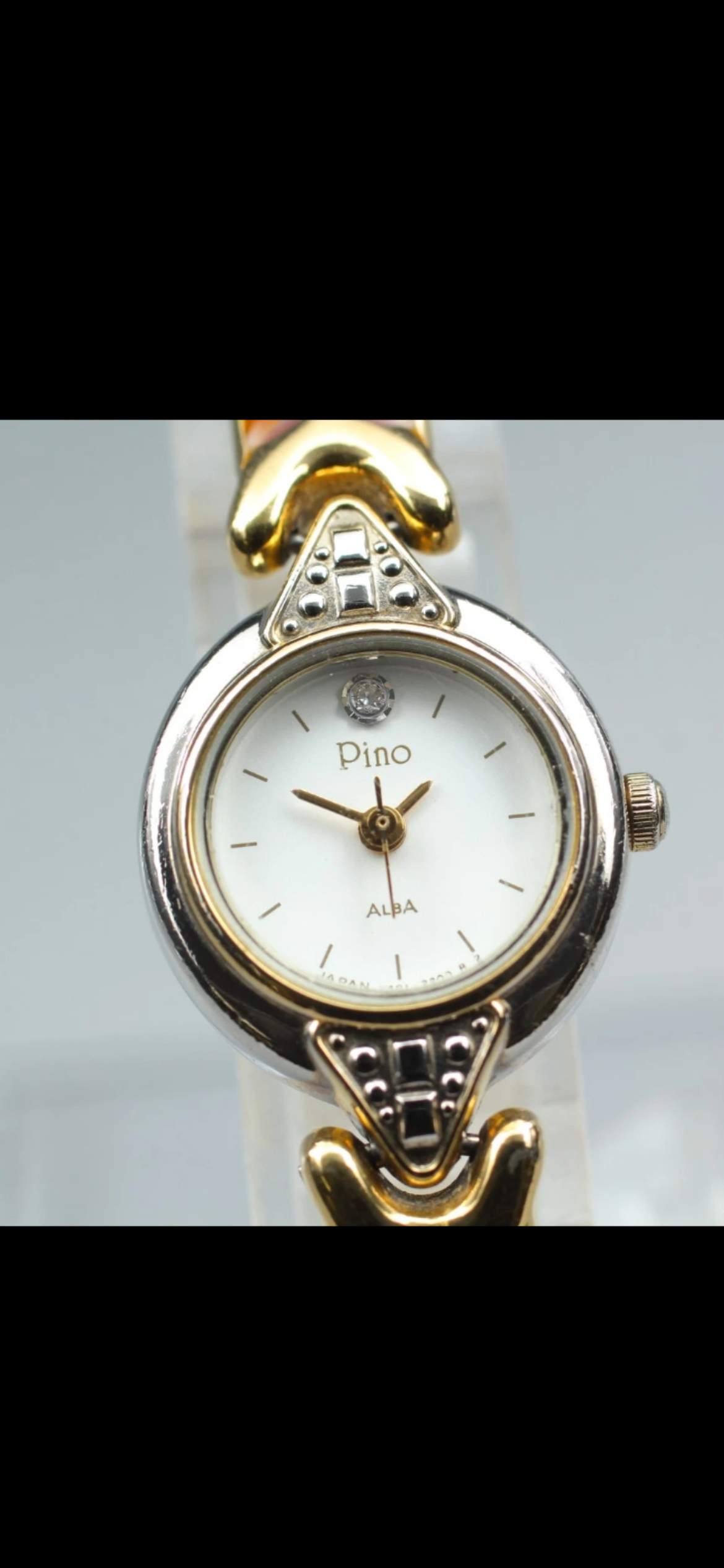 Seiko Alba Pino Small Case Amber-Accent Bracelet Watch