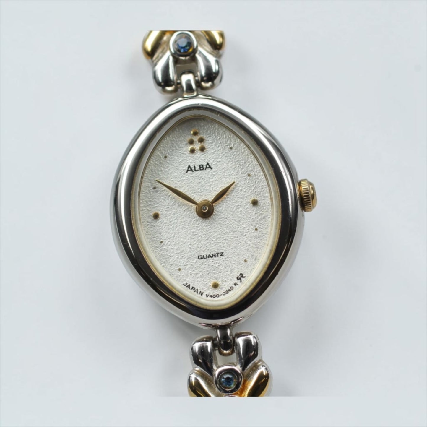 Seiko ALBA Oval-Case Blue-Stone Bracelet Watch