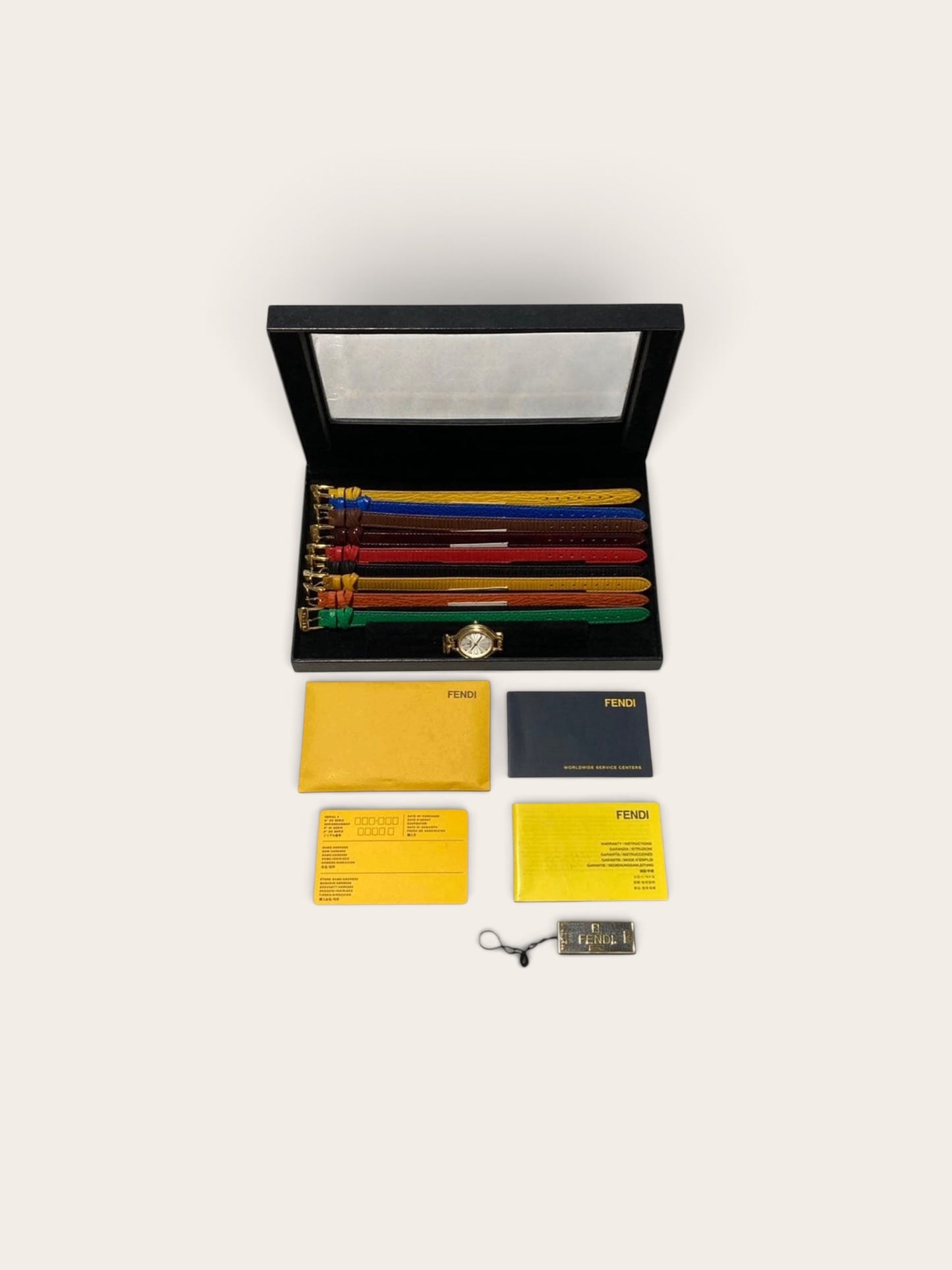 Fendi Chameleon Watch 640L Gold with 9 Interchangeable Straps