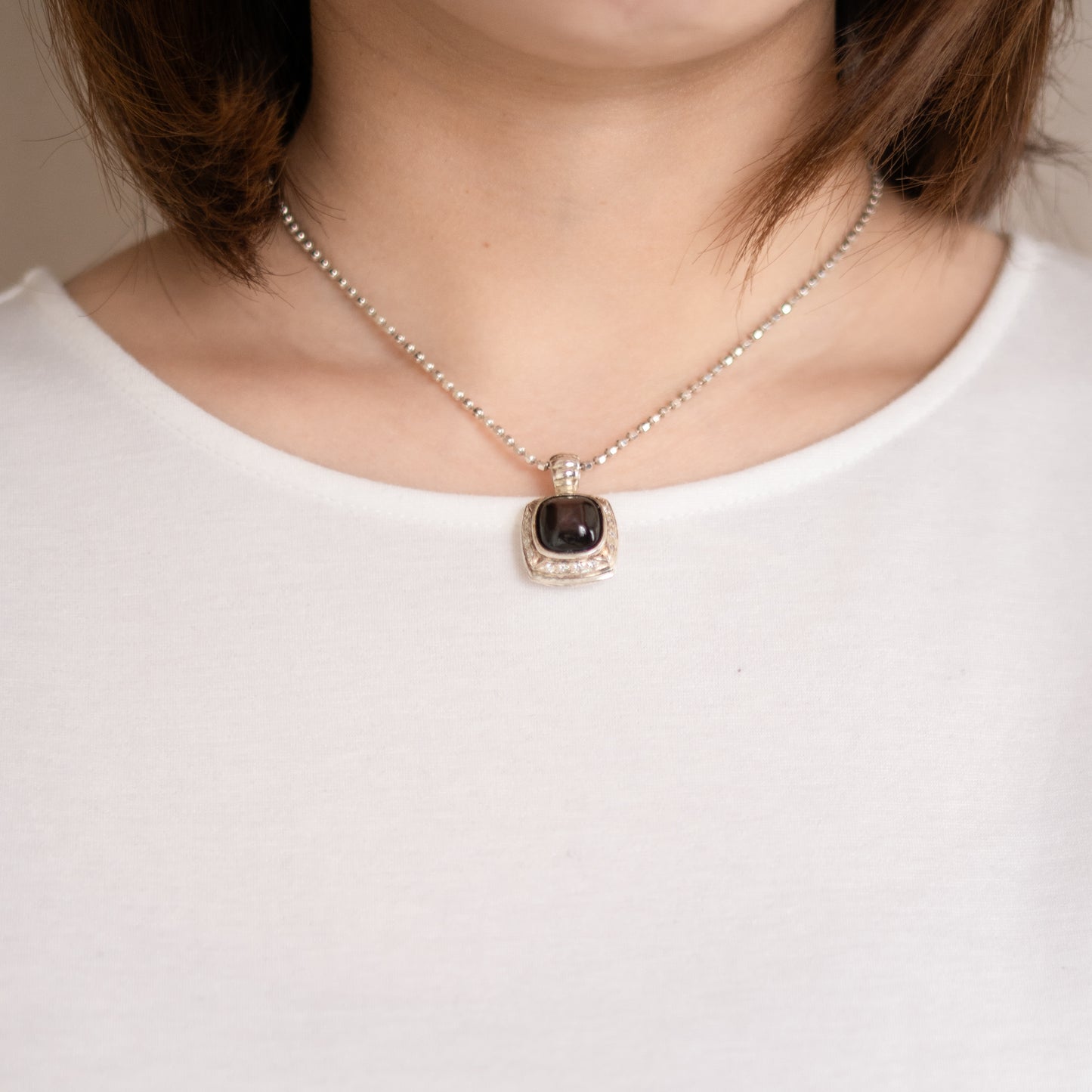 Vintage Stone Pendant Necklace