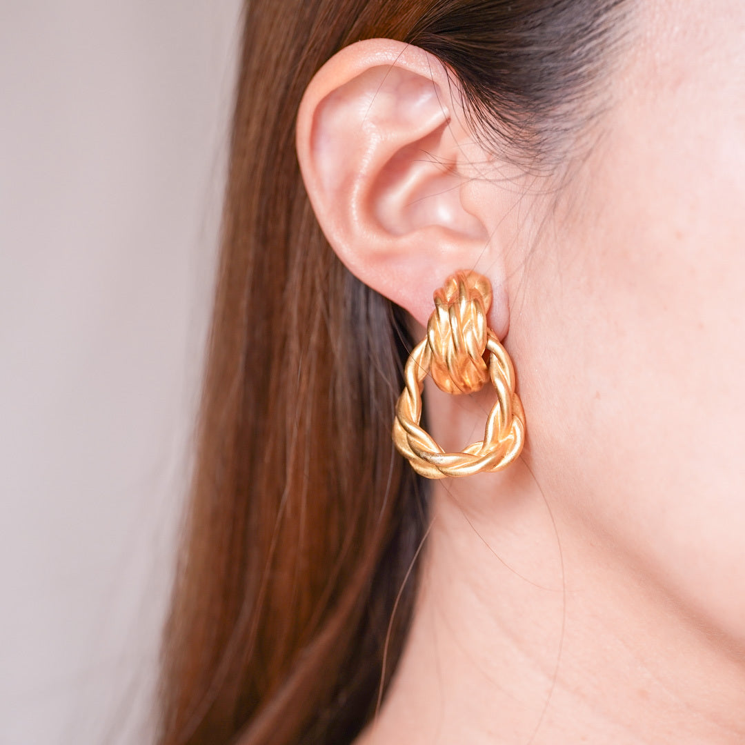 Vintage Anne Klein Gold Metal Earrings