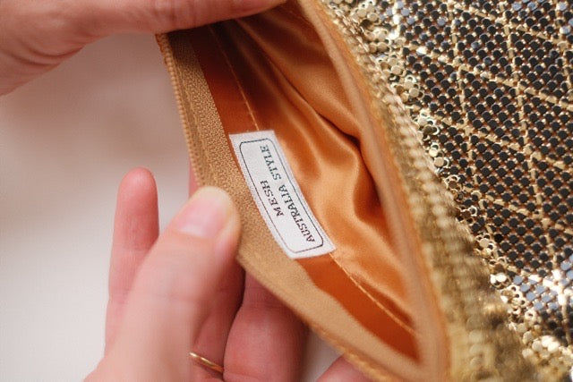 Vintage Australian Gold Mesh Shoulder Bag