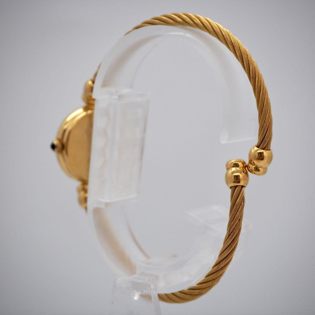 Vintage GUCCI 2700.2.L Black Dial Gold Wire Bangle Watch