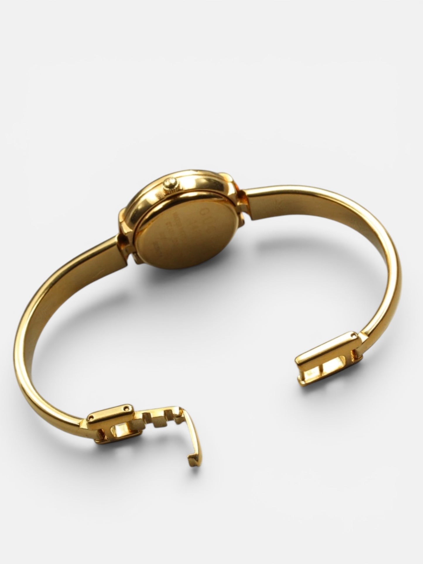 Vintage Gucci White Dial Gold Bangle Watch