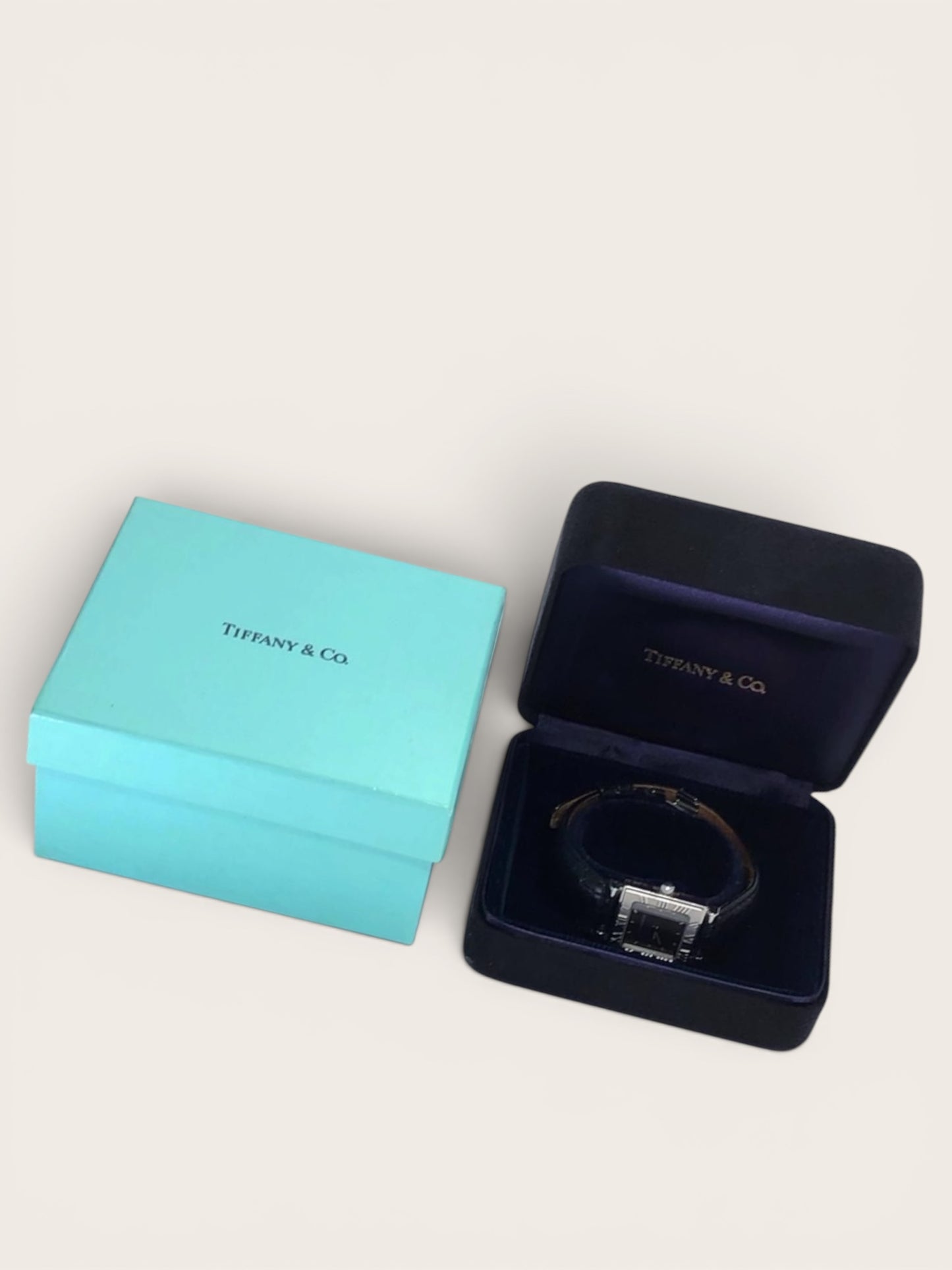 Tiffany & Co. Atlas Square Watch — Black Dial