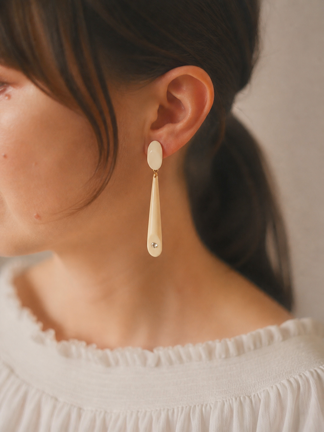 Vintage Ivory Statement Earrings