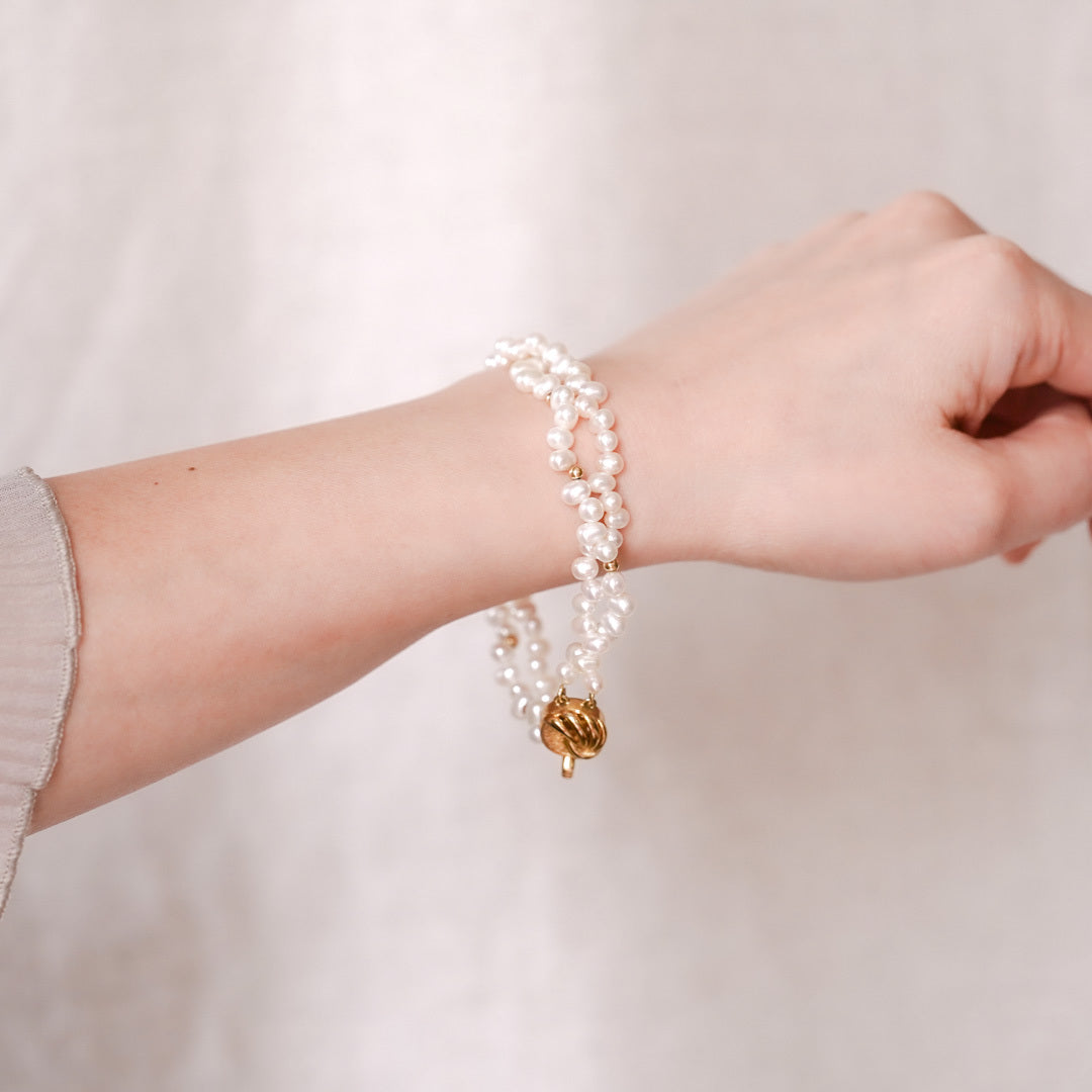 Vintage Sterling Silver Freshwater Pearl Bracelet