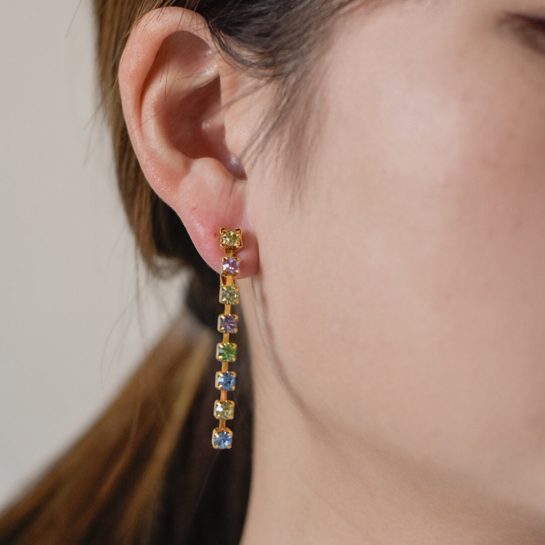 Vintage Multi-Tone Rhinestone Earrings