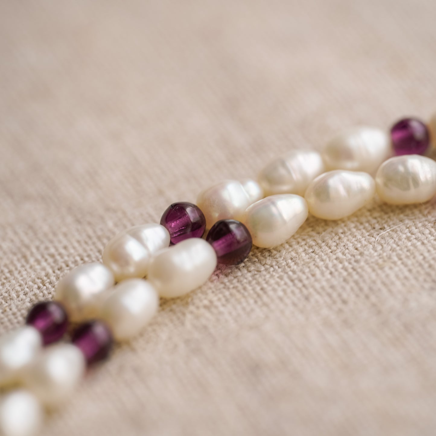 Vintage Freshwater Pearl Necklace with Stone Accent