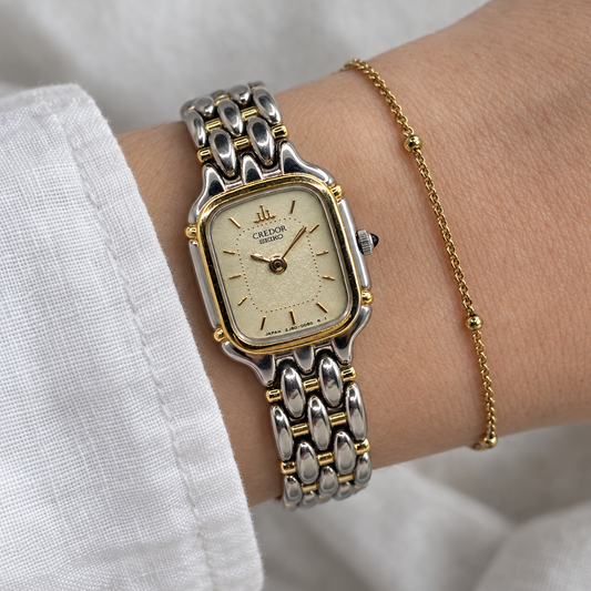 A vintage CREDOR watch from SEIKO’s refined luxury line.