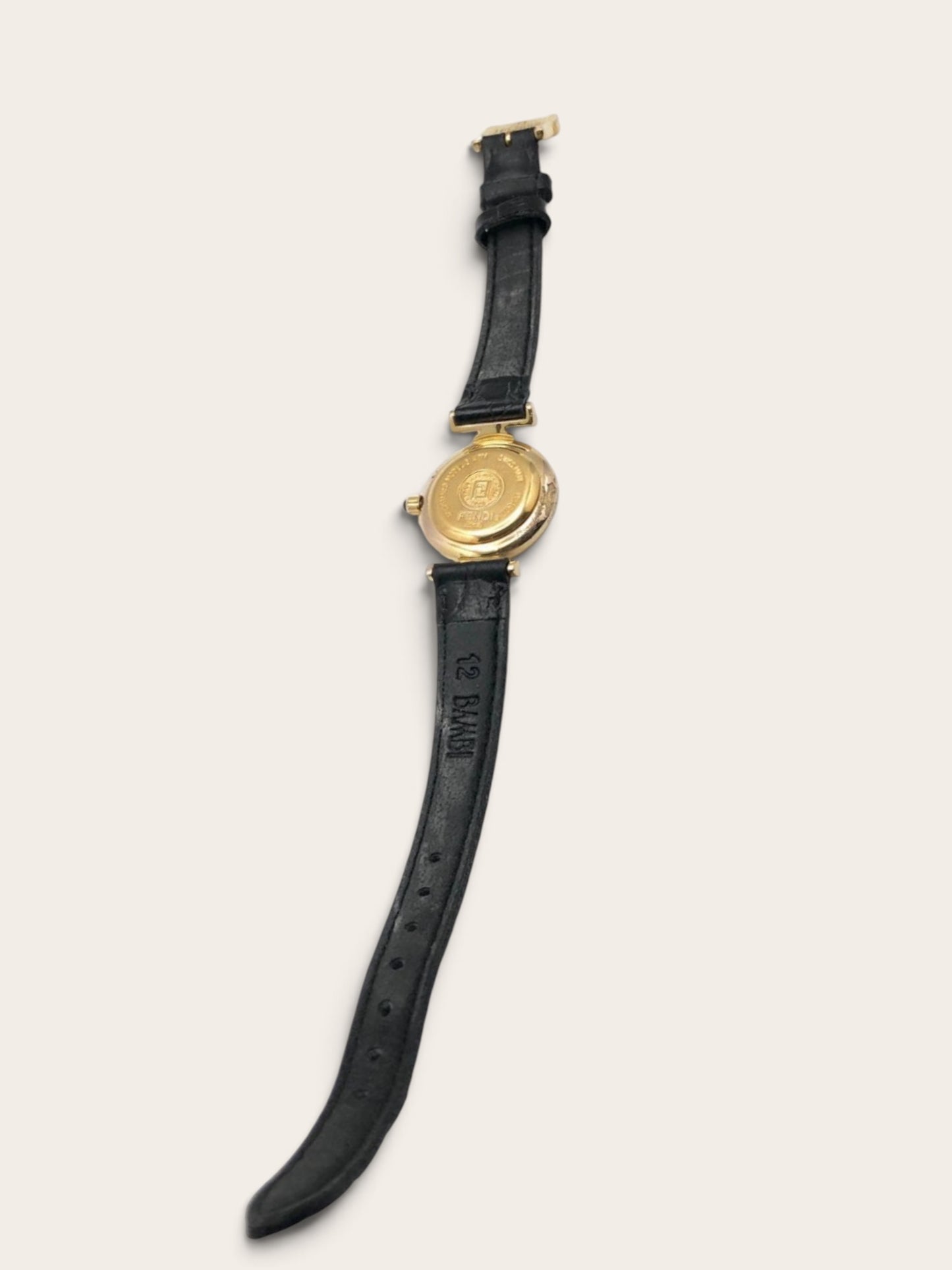 FENDI  Zucca Black Dial Gold-Tone Vintage Watch