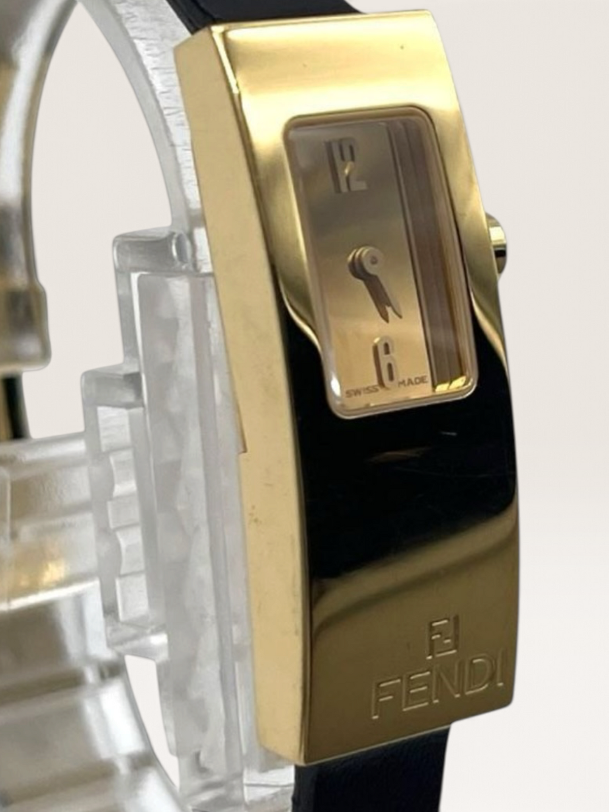 Vintage FENDI Gold-Tone Leather Strap Watch
