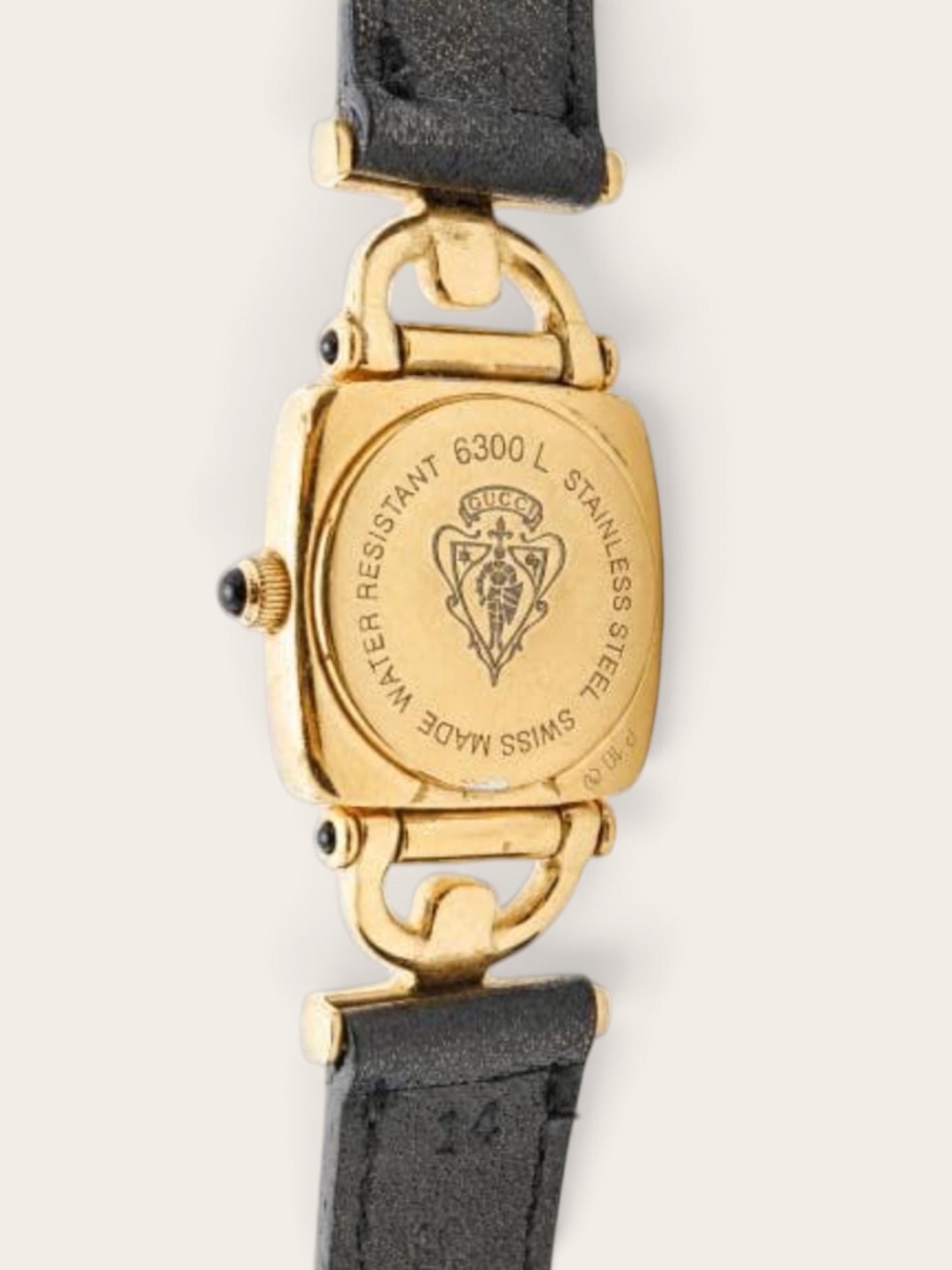 GUCCI Logo Bezel Black Dial Watch