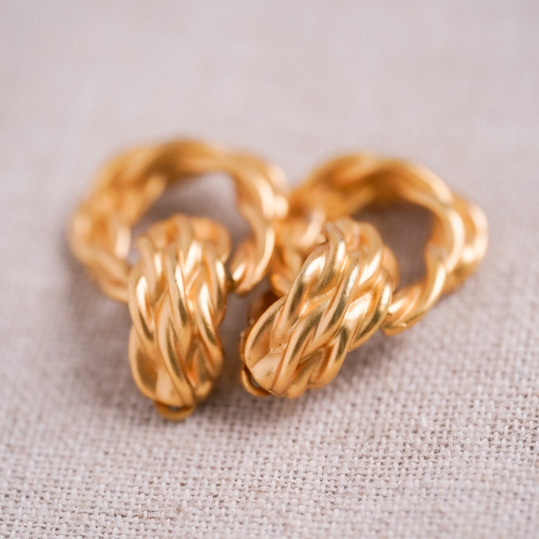 Vintage Anne Klein Gold Metal Earrings