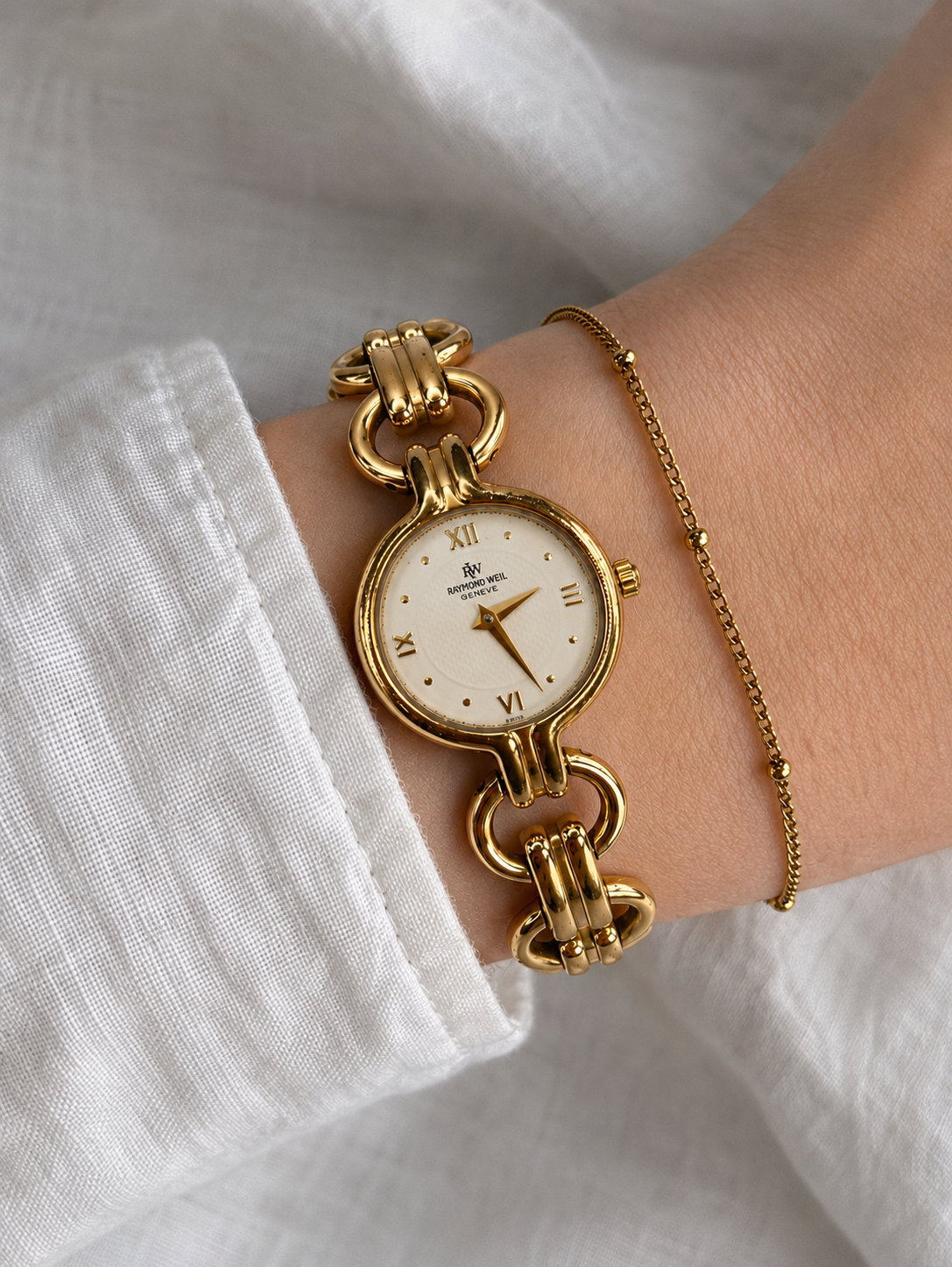 RAYMOND WEIL Gold-Tone Link Bracelet Watch