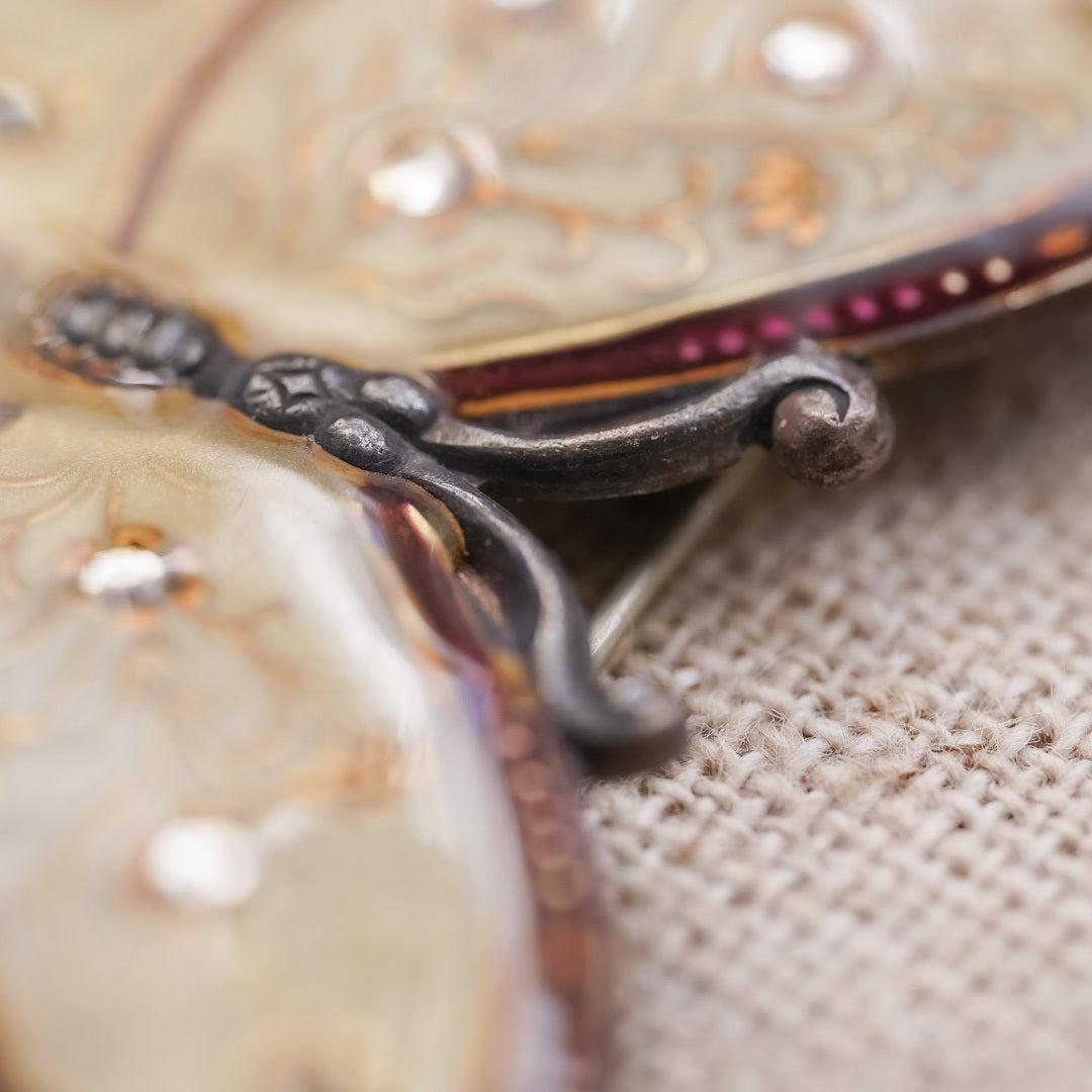 Vintage French Cloisonne Brooch