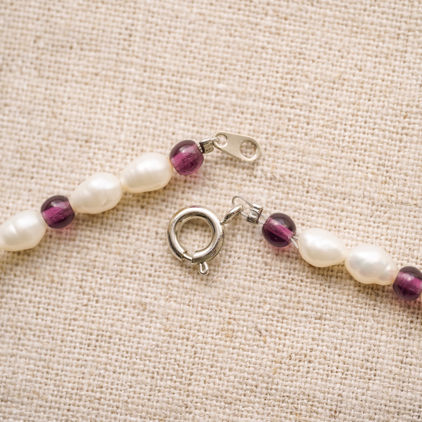 Vintage Freshwater Pearl Necklace with Stone Accent