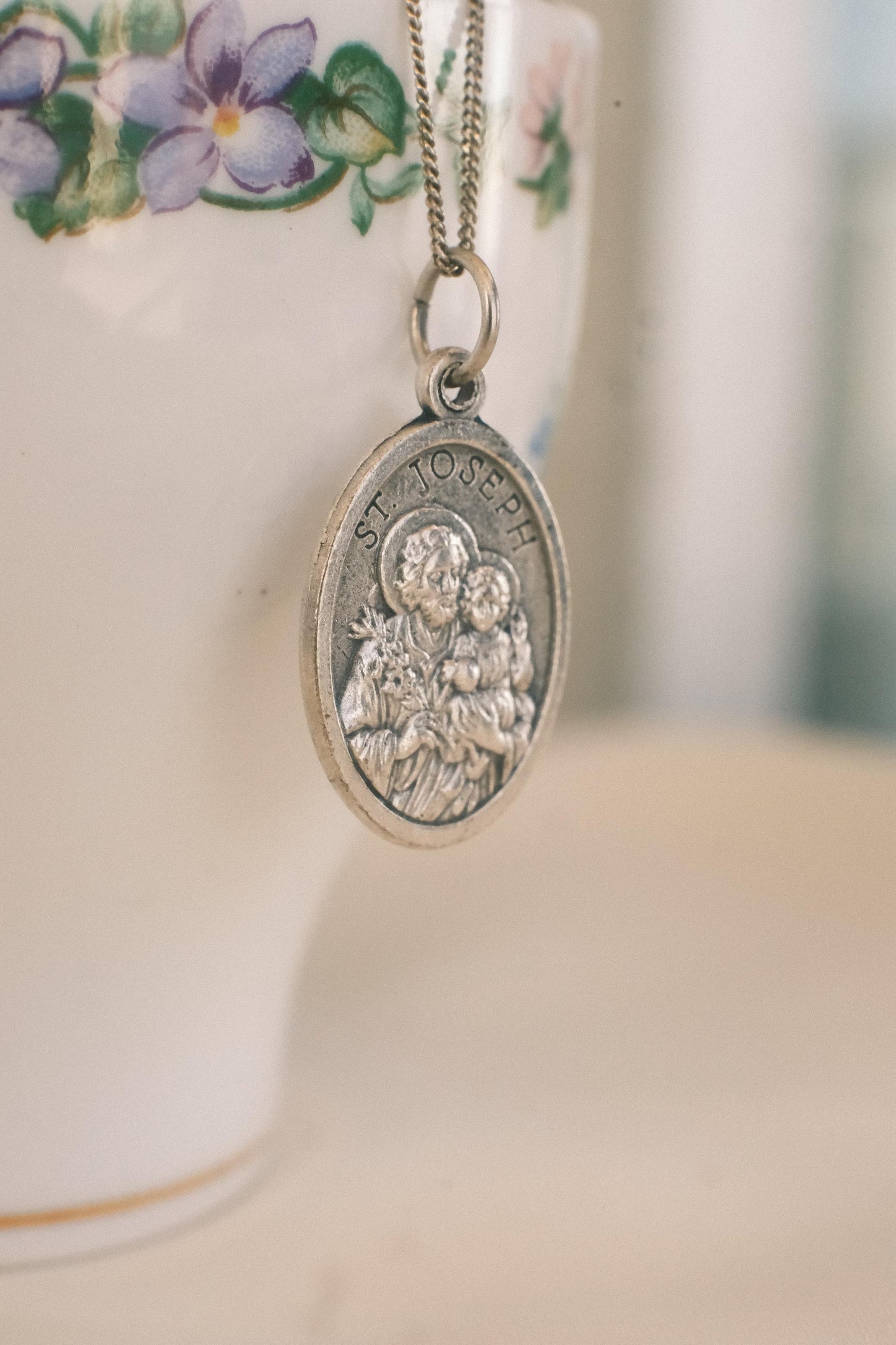 Médaille silver 925 pendant necklace: St Joseph
