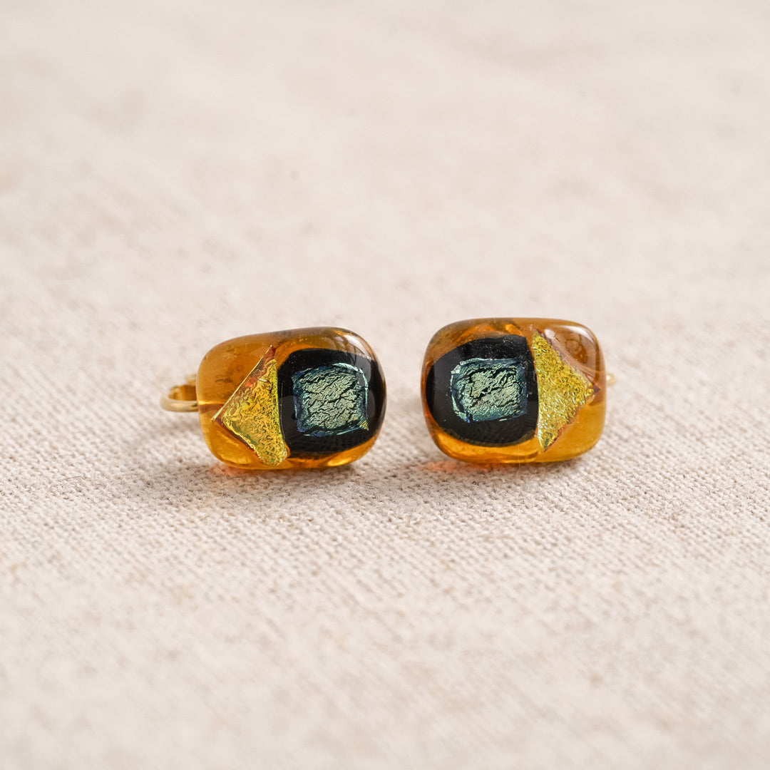 Vintage Amber Glass Earrings