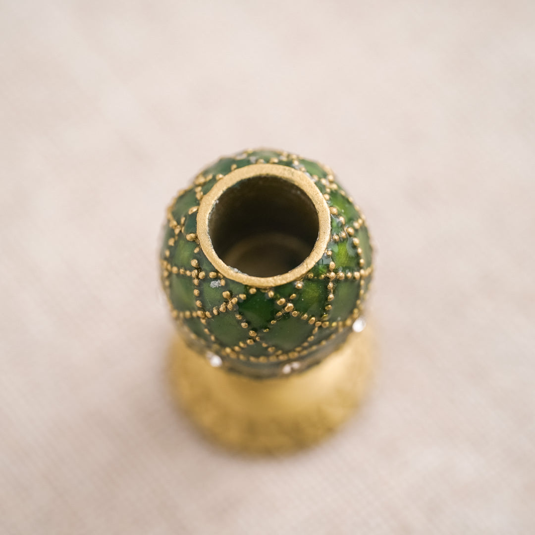 Faberge Collection: Candle Holder Green