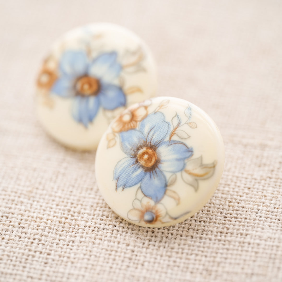 Vintage Hand-painted Ceramic Earrings