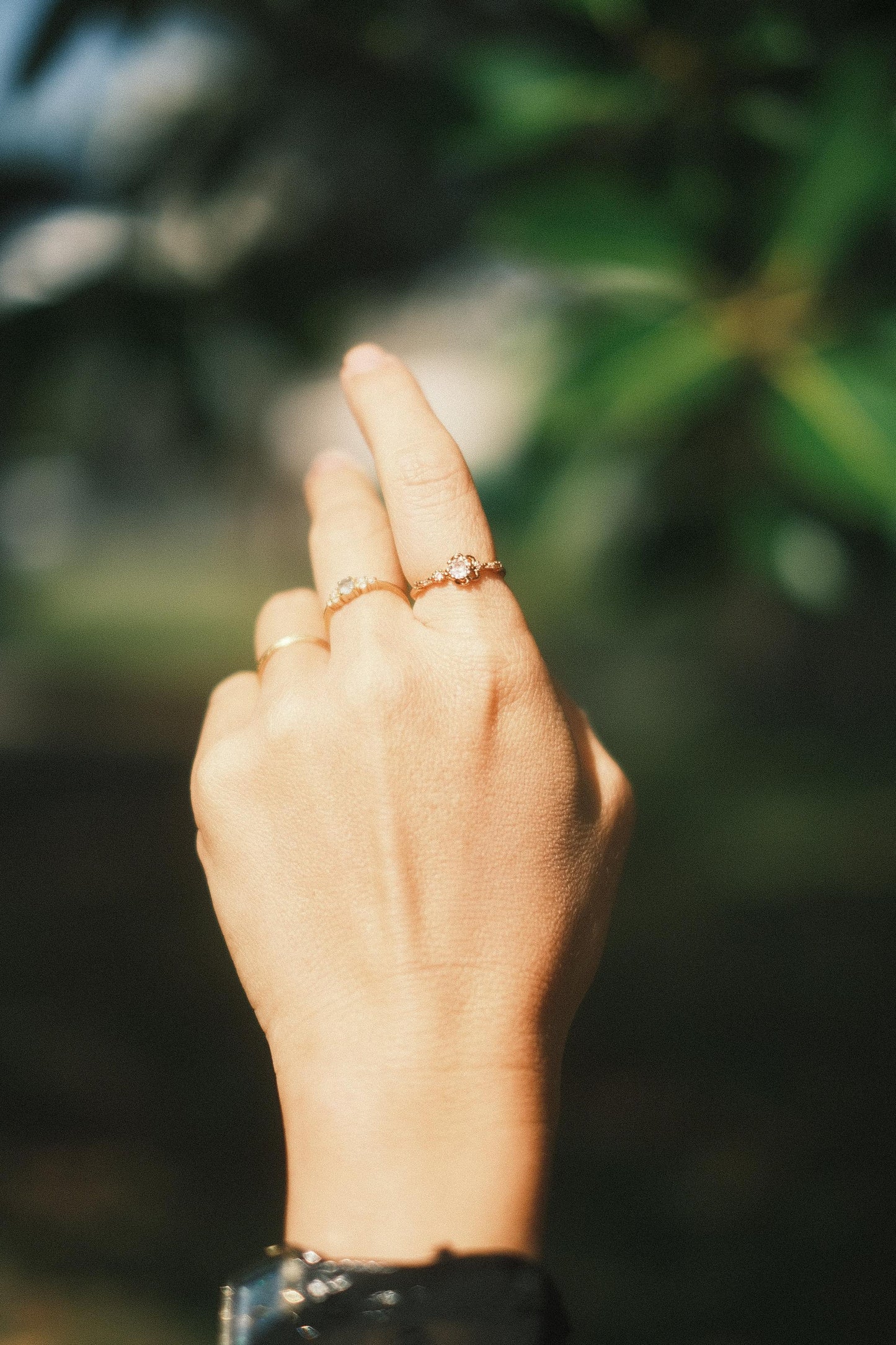 Asymmetric Rhinestone Ring