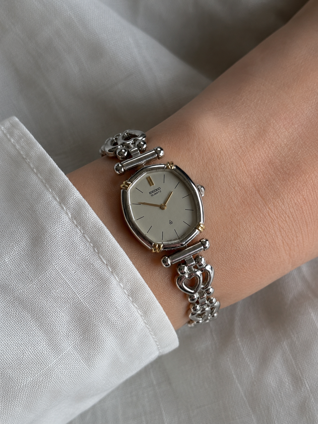 Seiko Socie Octagonal-Case Watch with New Bambi Silver Bracelet