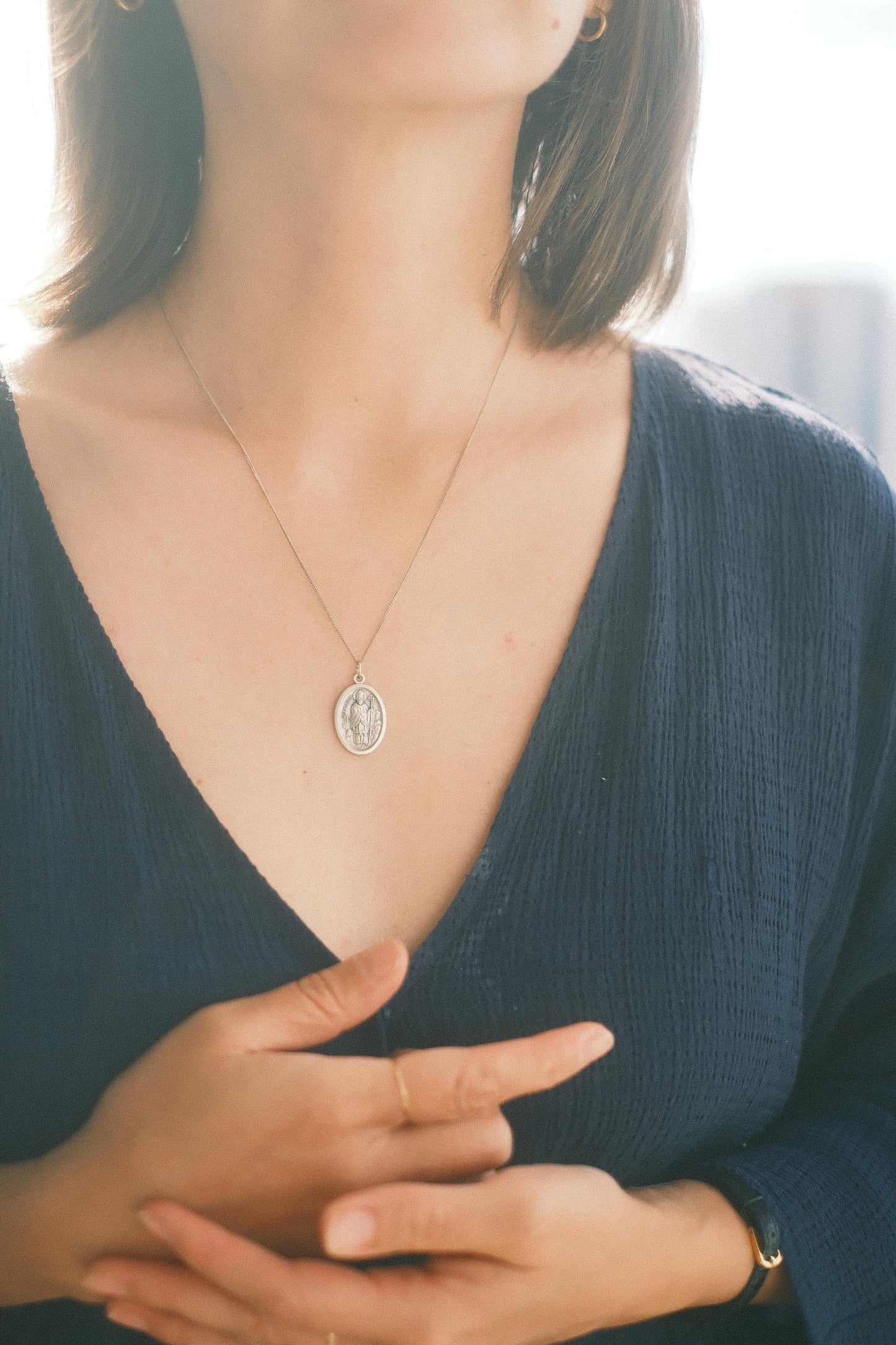 Médaille silver 925 pendant necklace: St Patrick