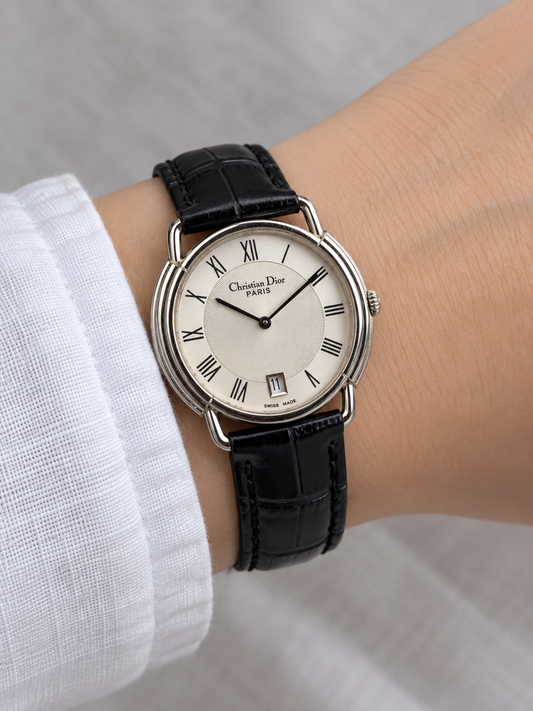 Christian Dior  Guilloché Roman Date Vintage Watch