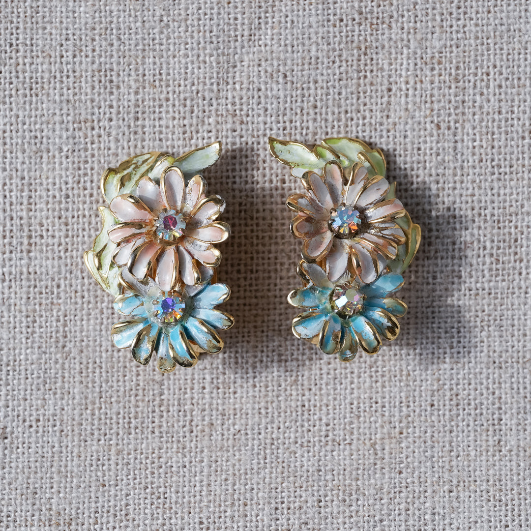 Vintage Kramer Pastel Floral Earrings