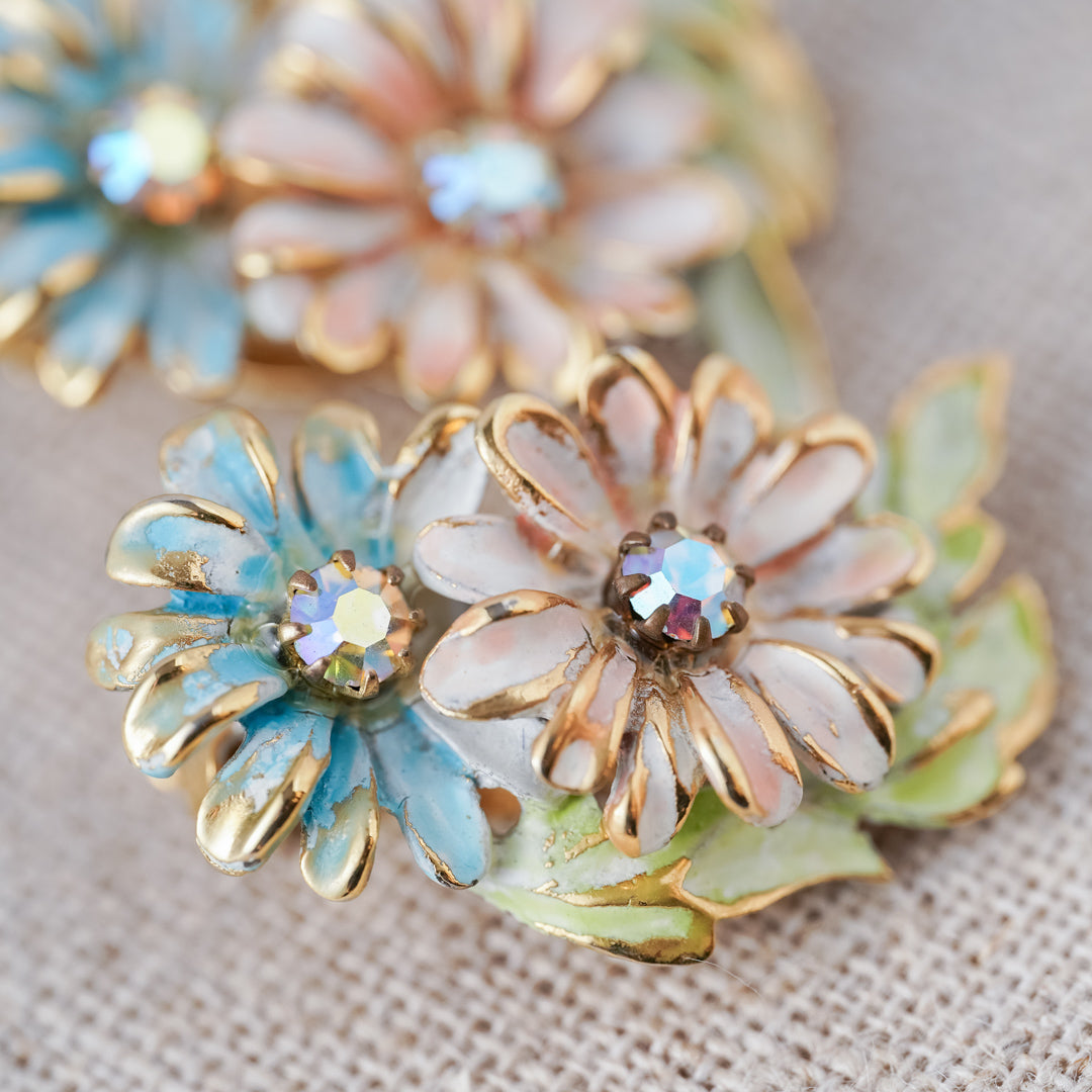 Vintage Kramer Pastel Floral Earrings