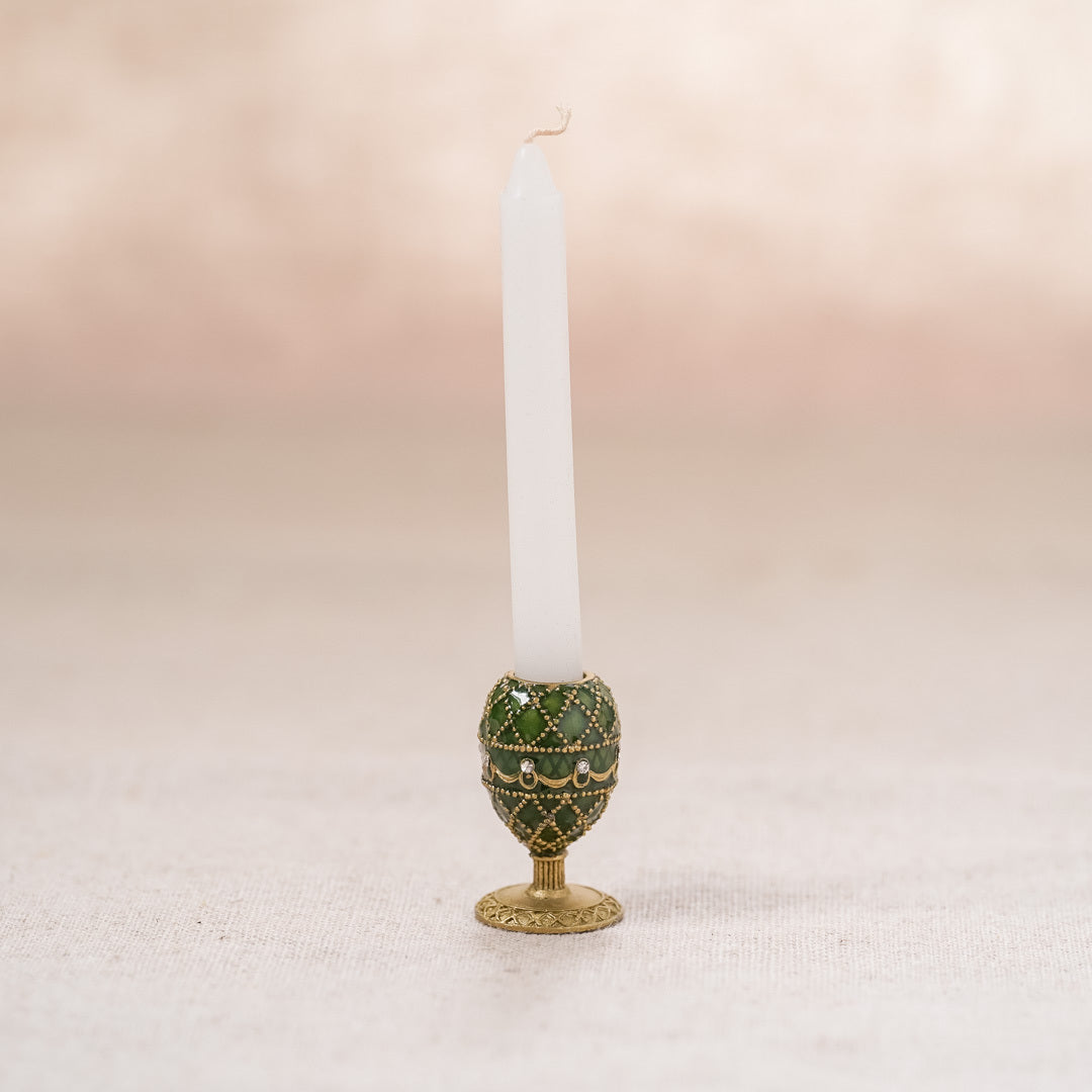 Faberge Collection: Candle Holder Green
