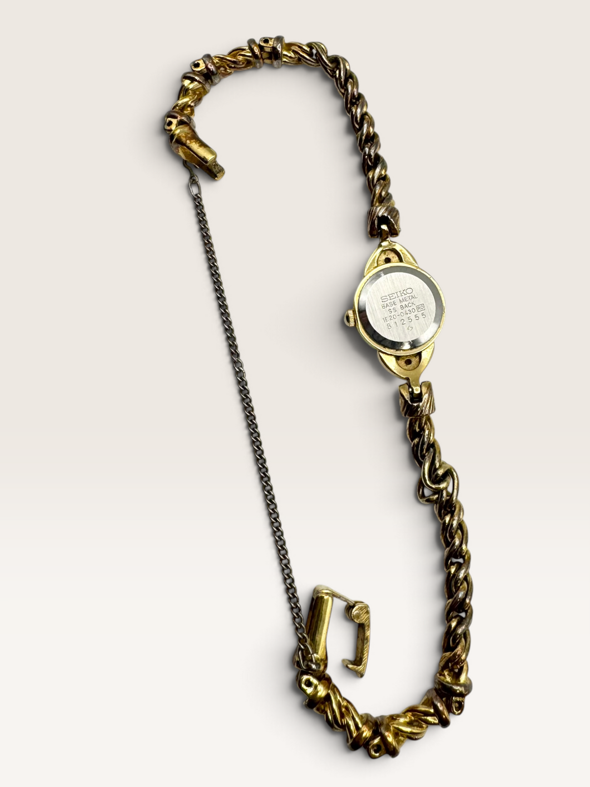 SEIKO Vintage Jewelry Bracelet Watch with Pink Stone Accents