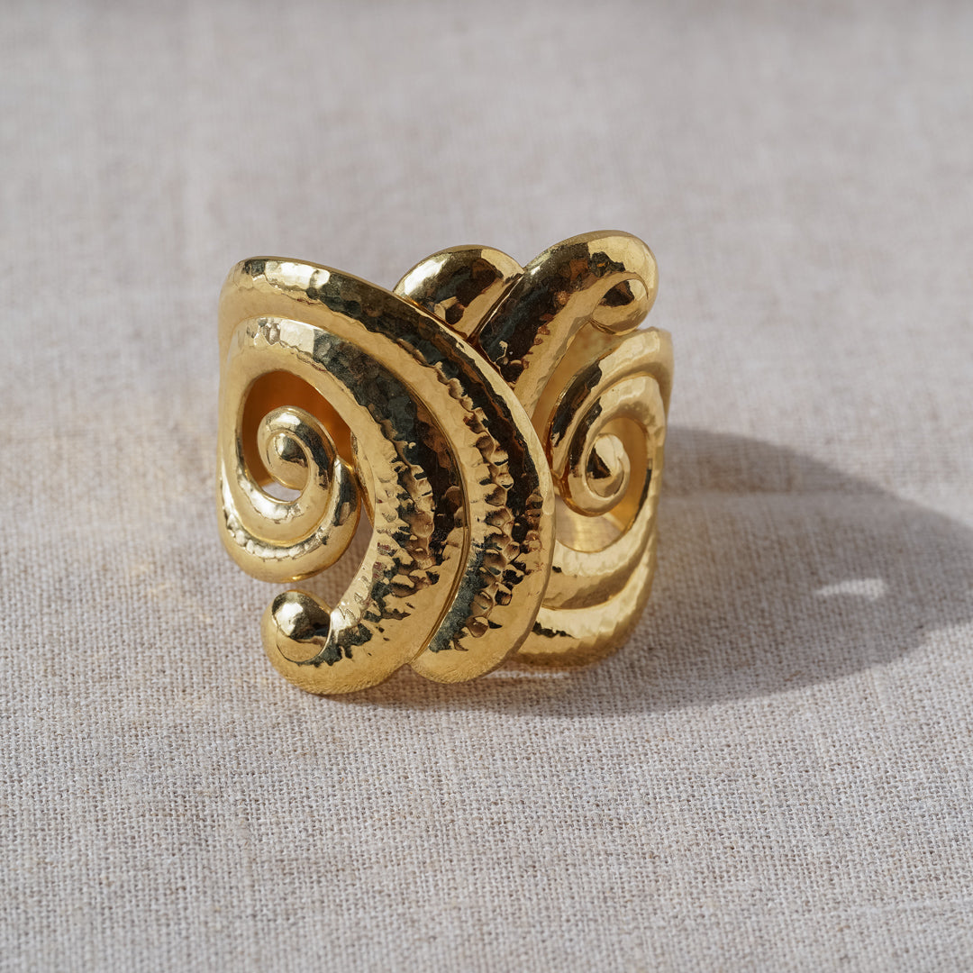 Vintage Gold Spiral Cuff Bracelet