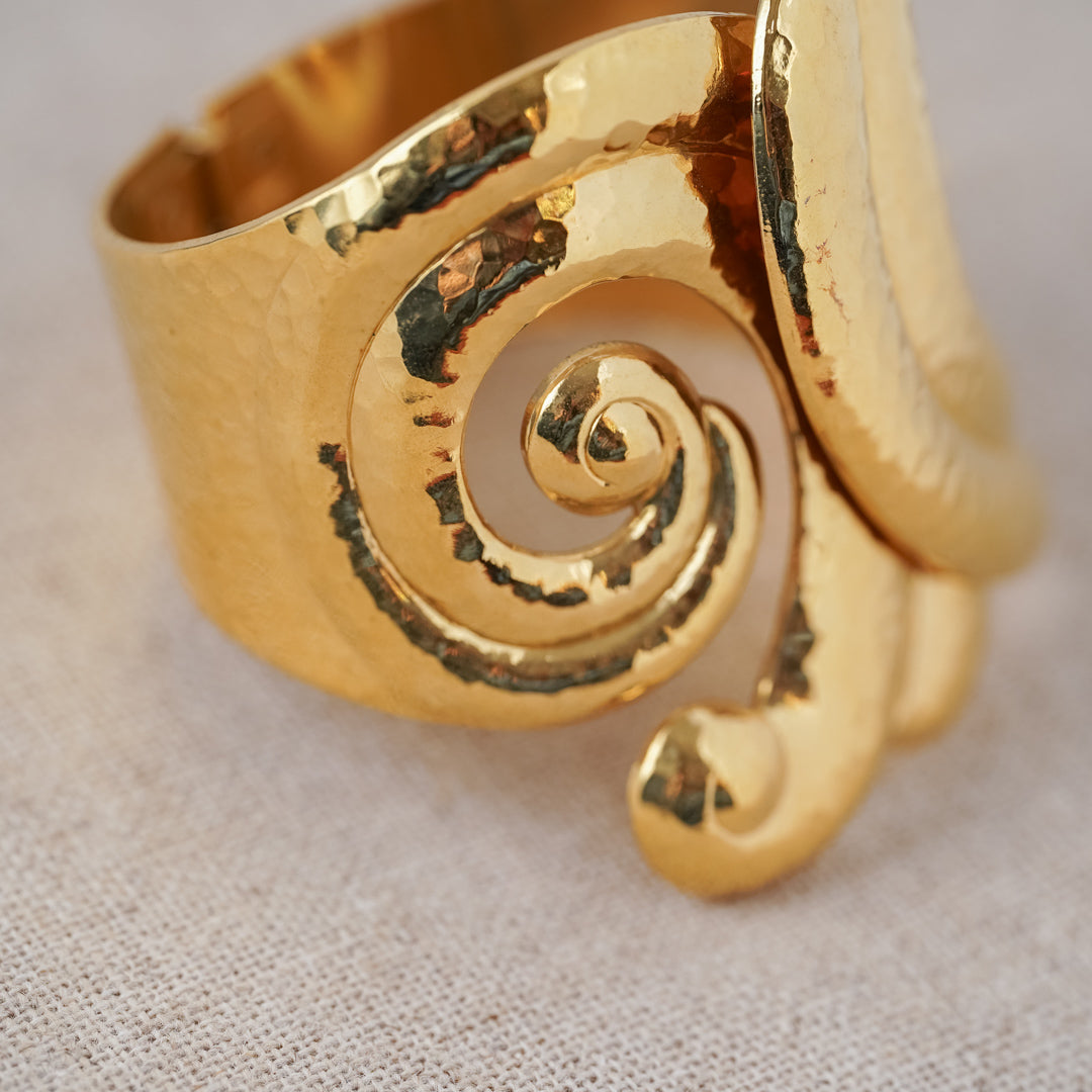 Vintage Gold Spiral Cuff Bracelet