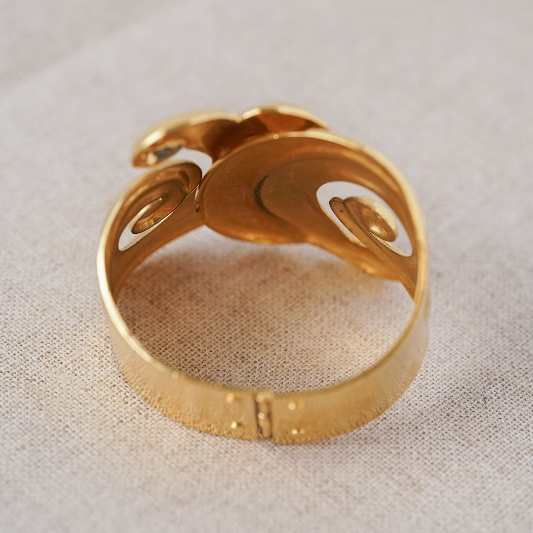 Vintage Gold Spiral Cuff Bracelet