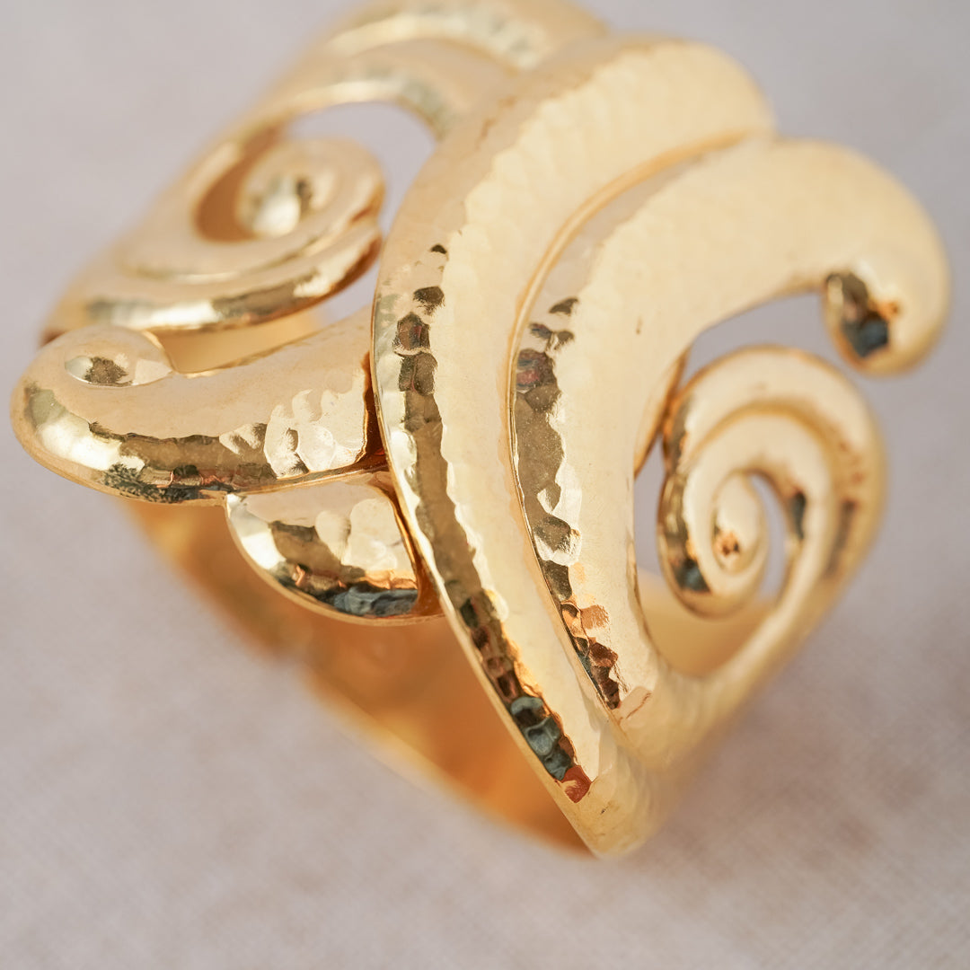 Vintage Gold Spiral Cuff Bracelet