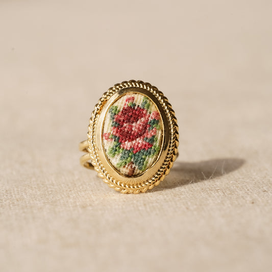 Vintage Viennese Petit Point Ring