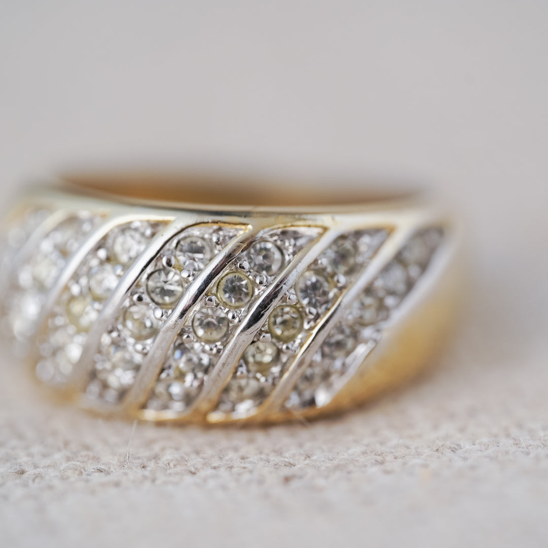 Vintage Rhinestone Dome Ring