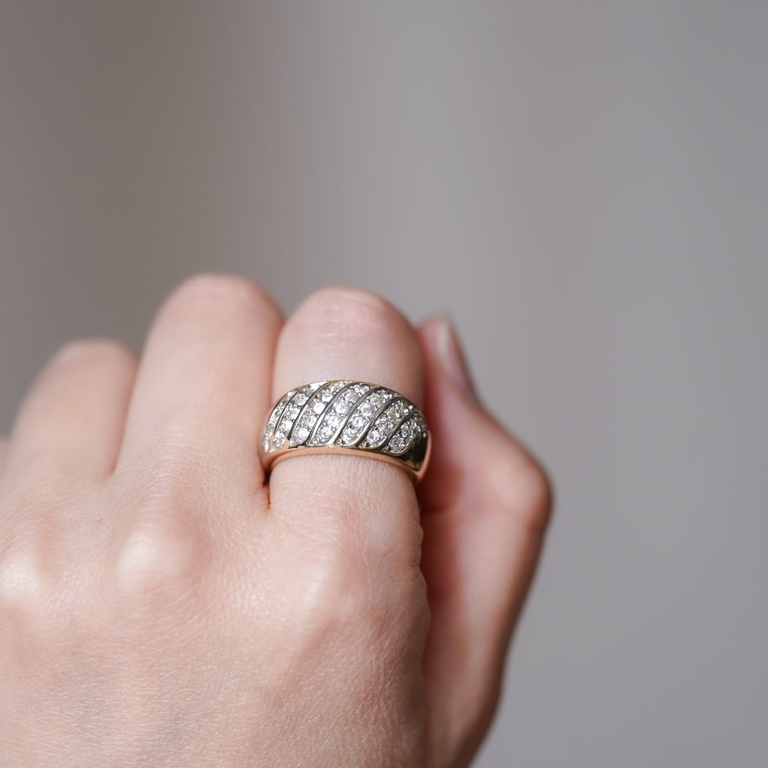 Vintage Rhinestone Dome Ring