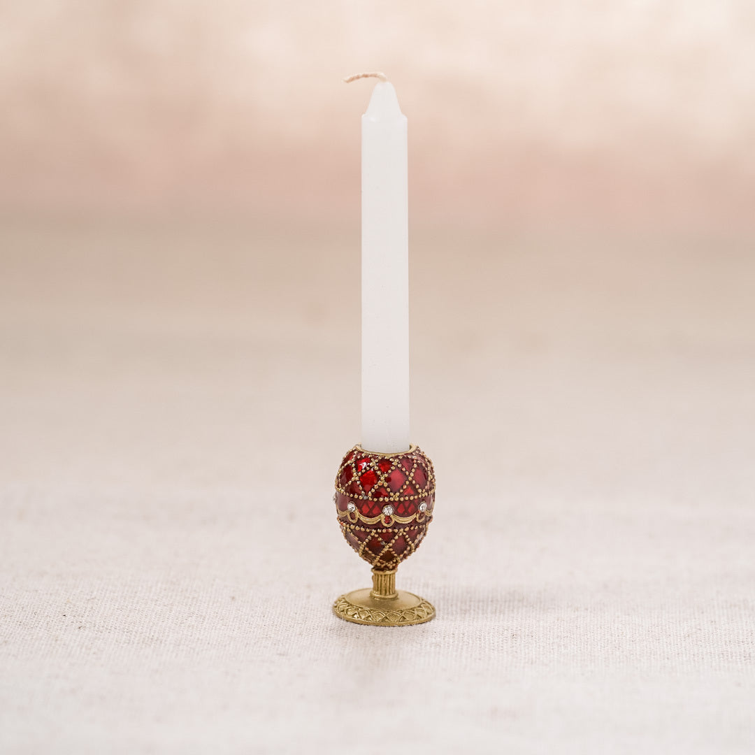 Faberge Collection: Candle Holder Red