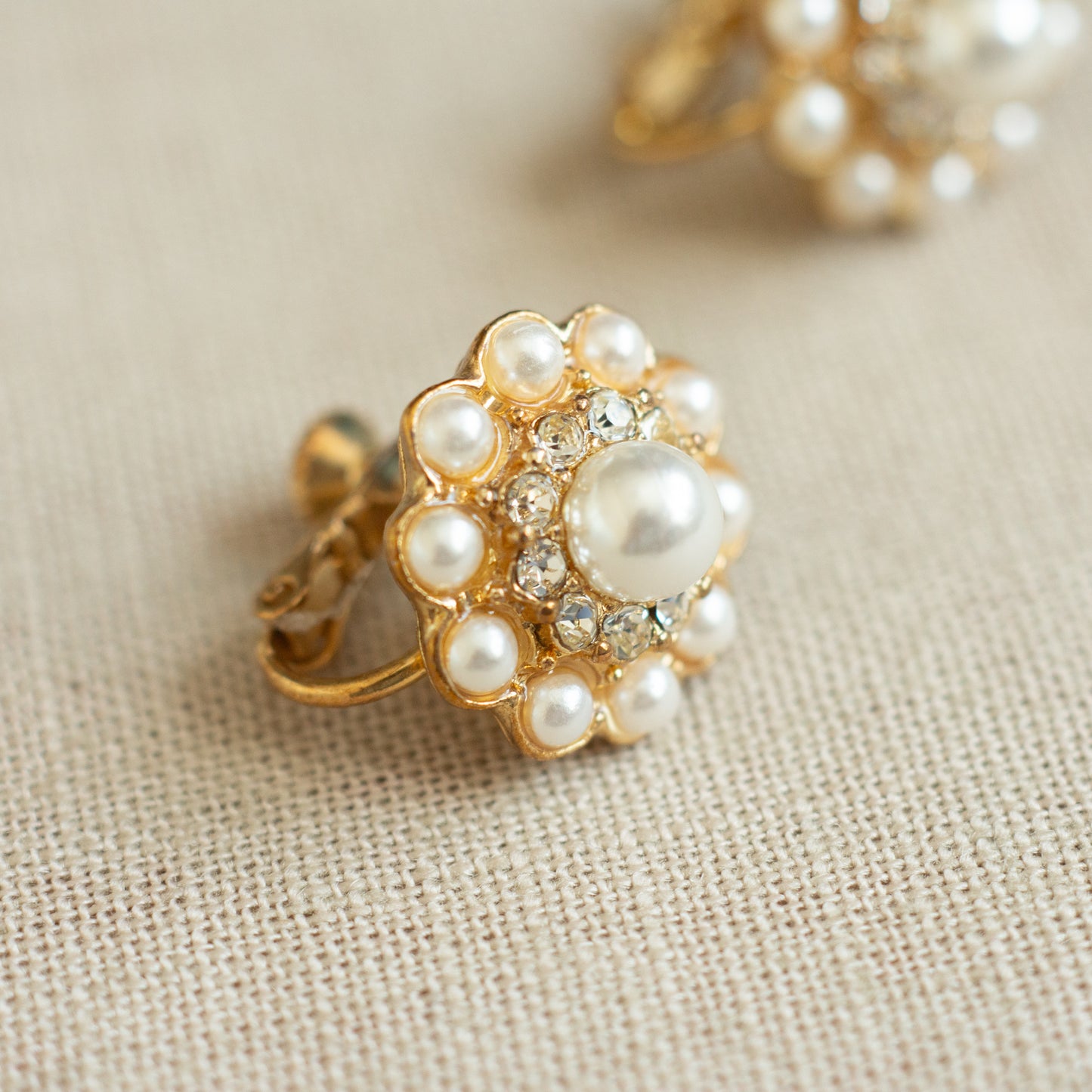 Vintage Pearl Floral Earrings