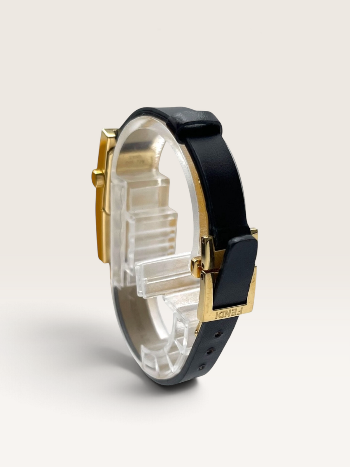 Vintage FENDI Gold-Tone Leather Strap Watch