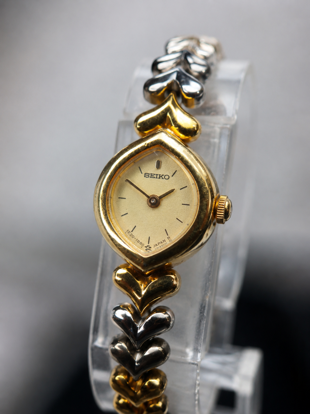 Seiko Quartz Small-Case Heart-Motif Two-Tone Bracelet Watch