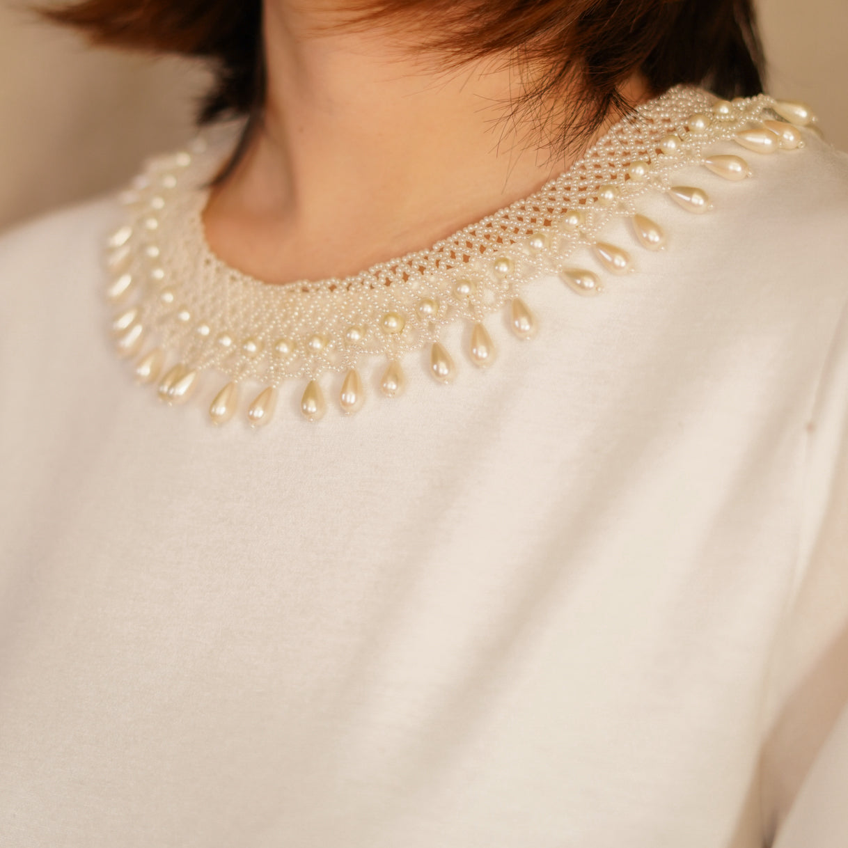Vintage Pearl Lace Collar