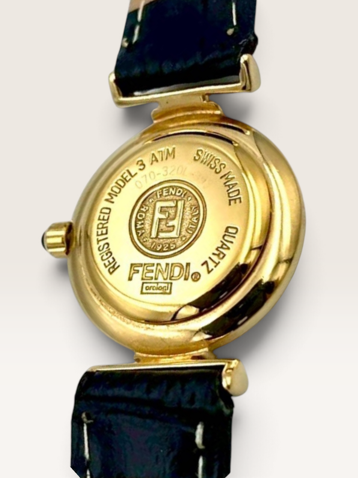 FENDI  Zucca Black Dial Gold-Tone Vintage Watch