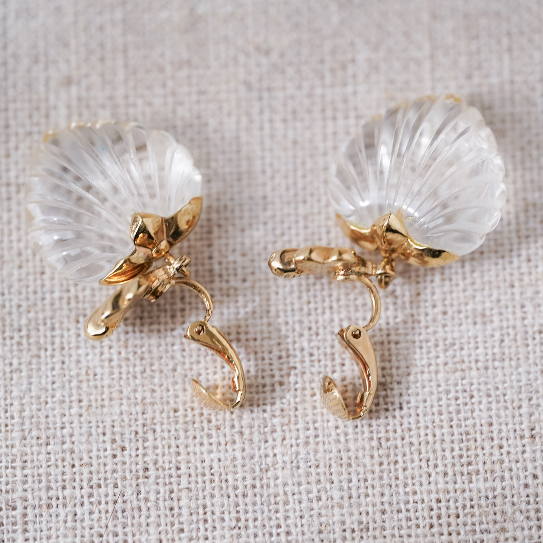 Vintage Shell Motif Glass Earrings